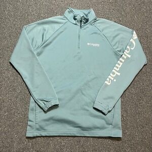 Columbia PFG Small Blue Quarter Zip Fishing Pullover Omni-Shade XM2485